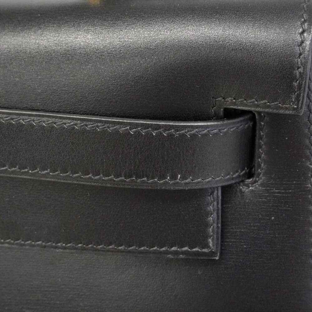 Hermes Kelly 32 Handbag, Box Calf Leather, Black, □B Stamp, Women's, P2738445 - Picture 7 of 15
